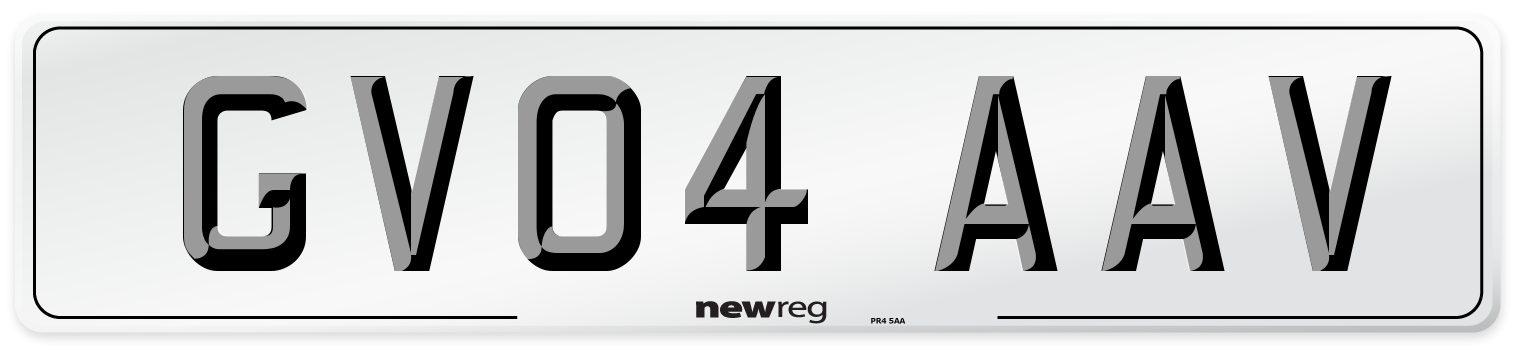GV04 AAV Number Plate from New Reg